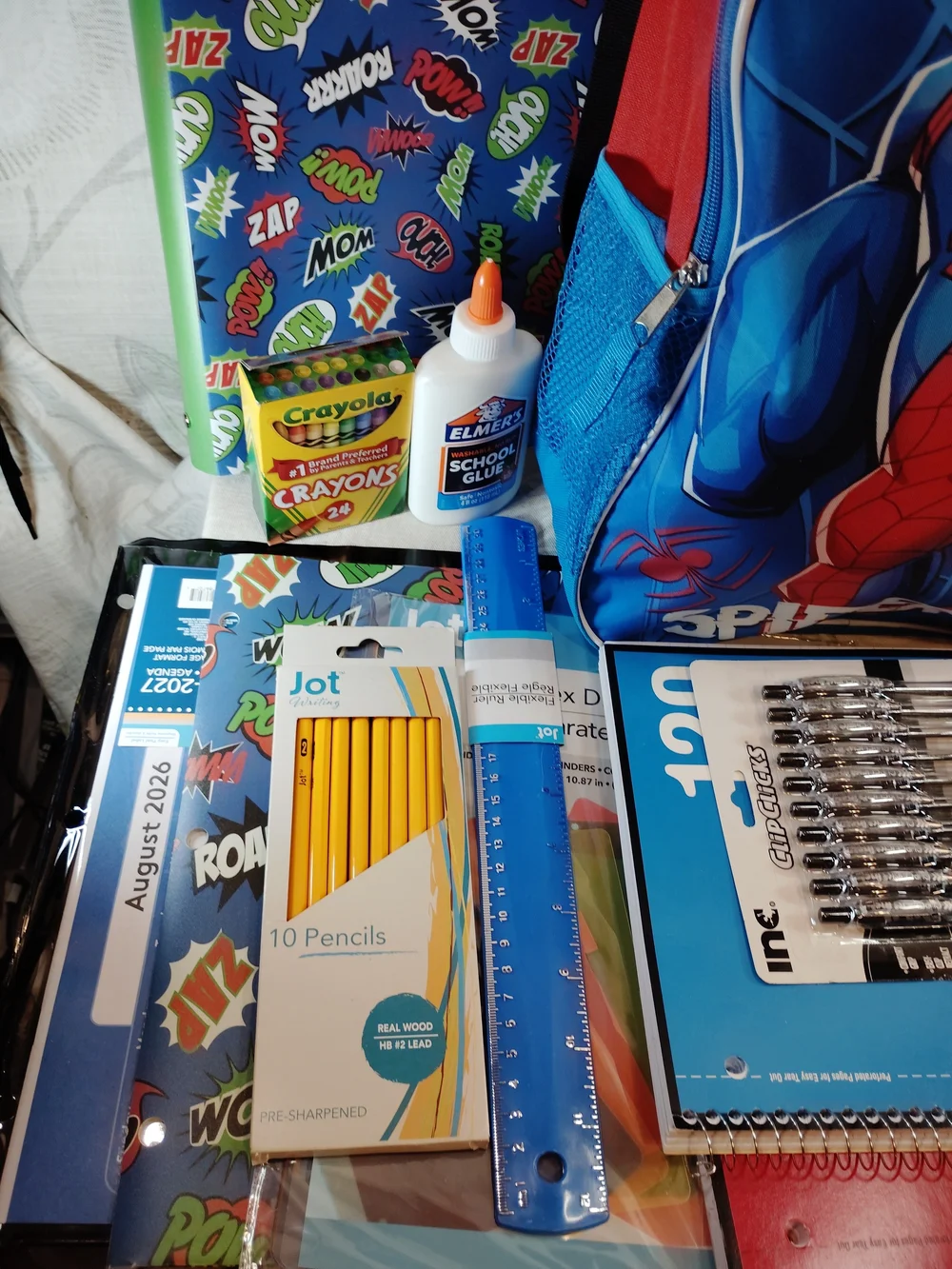 Marvel Spider-Man Kids Backpack(nwt) & Lunch Bag Set w/ School Supplies